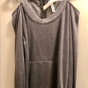 Grey top with cut out shoulders